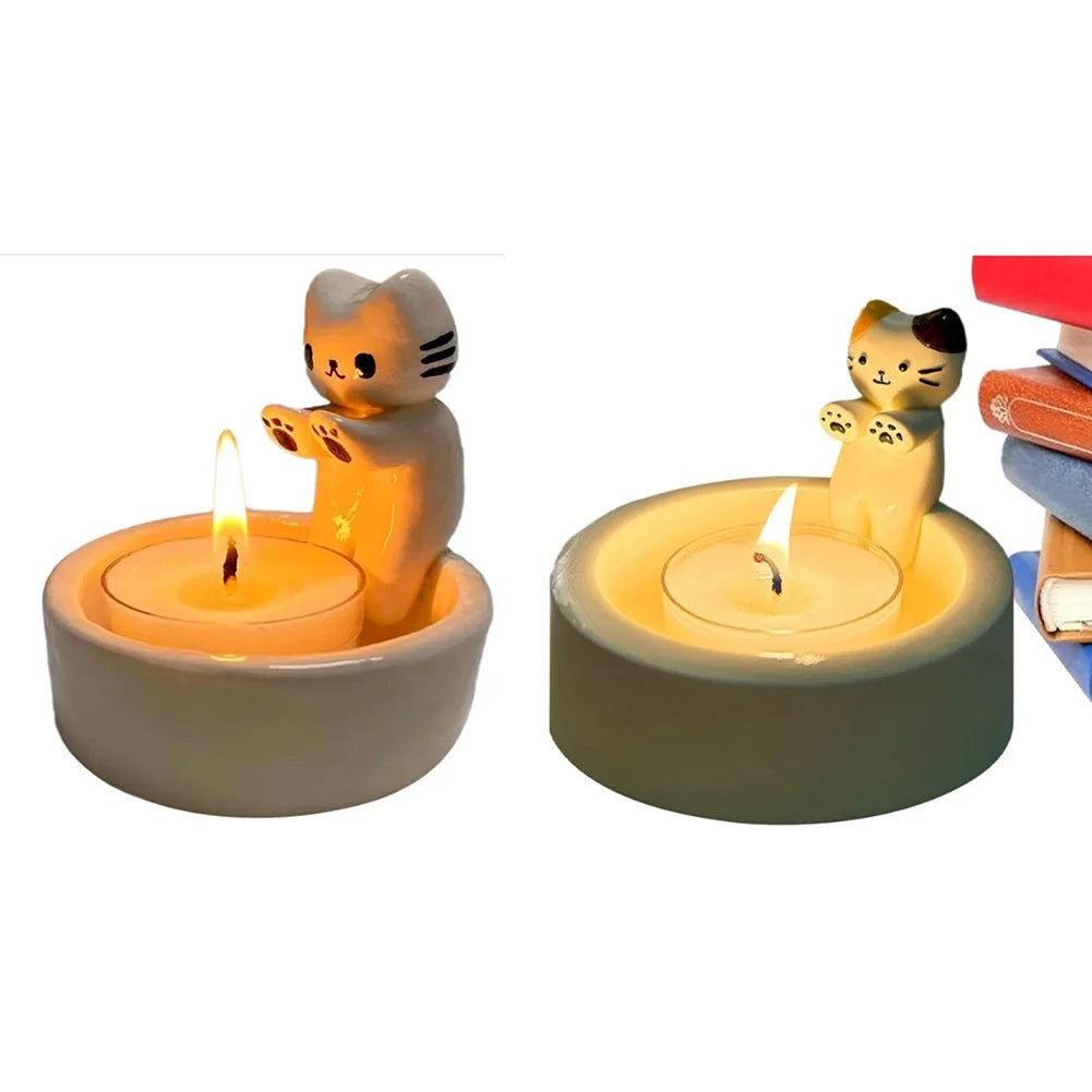 Niedlicher Katzen-Kerzenhalter: Perfekt für Katzenfans