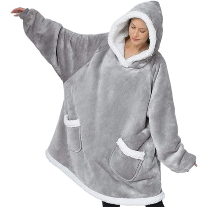 Gemütlicher super langer Fleece Hoodie mit Ärmeln - Mond-Baby