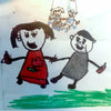 Halskette & Schlüsselanhänger - personalisierte Kinder Malerei nach Foto - Mond-Baby
