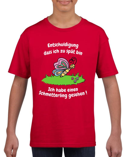 Kinder T-Shirt - Entschuldigung das ich zu spät (Schmetterling) - Mond-Baby