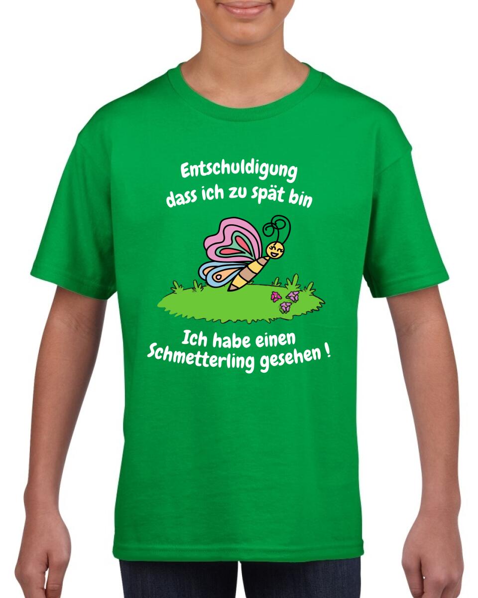 Kinder T-Shirt - Entschuldigung das ich zu spät (Schmetterling) - Mond-Baby