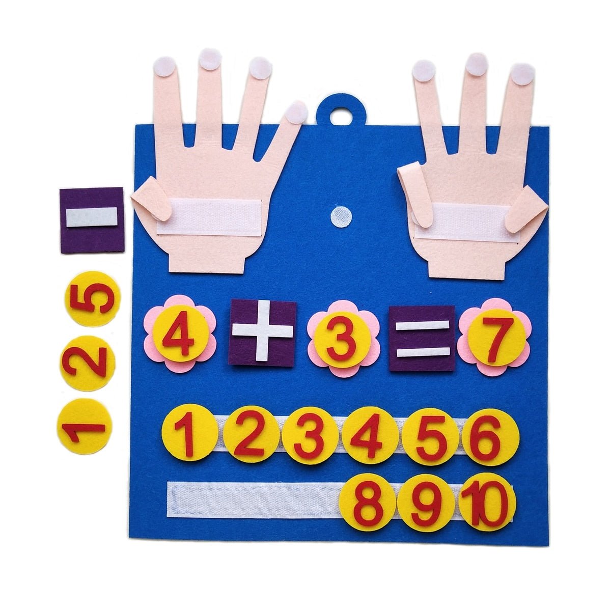 Montessori-Fingerzahlen: Lernspielzeug aus Filz für Kinder, frühkindliche Mathematik und Intelligenzförderung, 30x30 cm - Mond-Baby