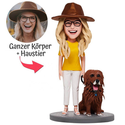 Personalisierter Wackelkopf - 1 Person + Haustier - Mond-Baby