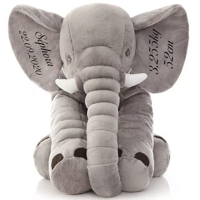 Plüsch Elefant Schlafkissen / 30-80cm / Personalisiert - Mond-Baby